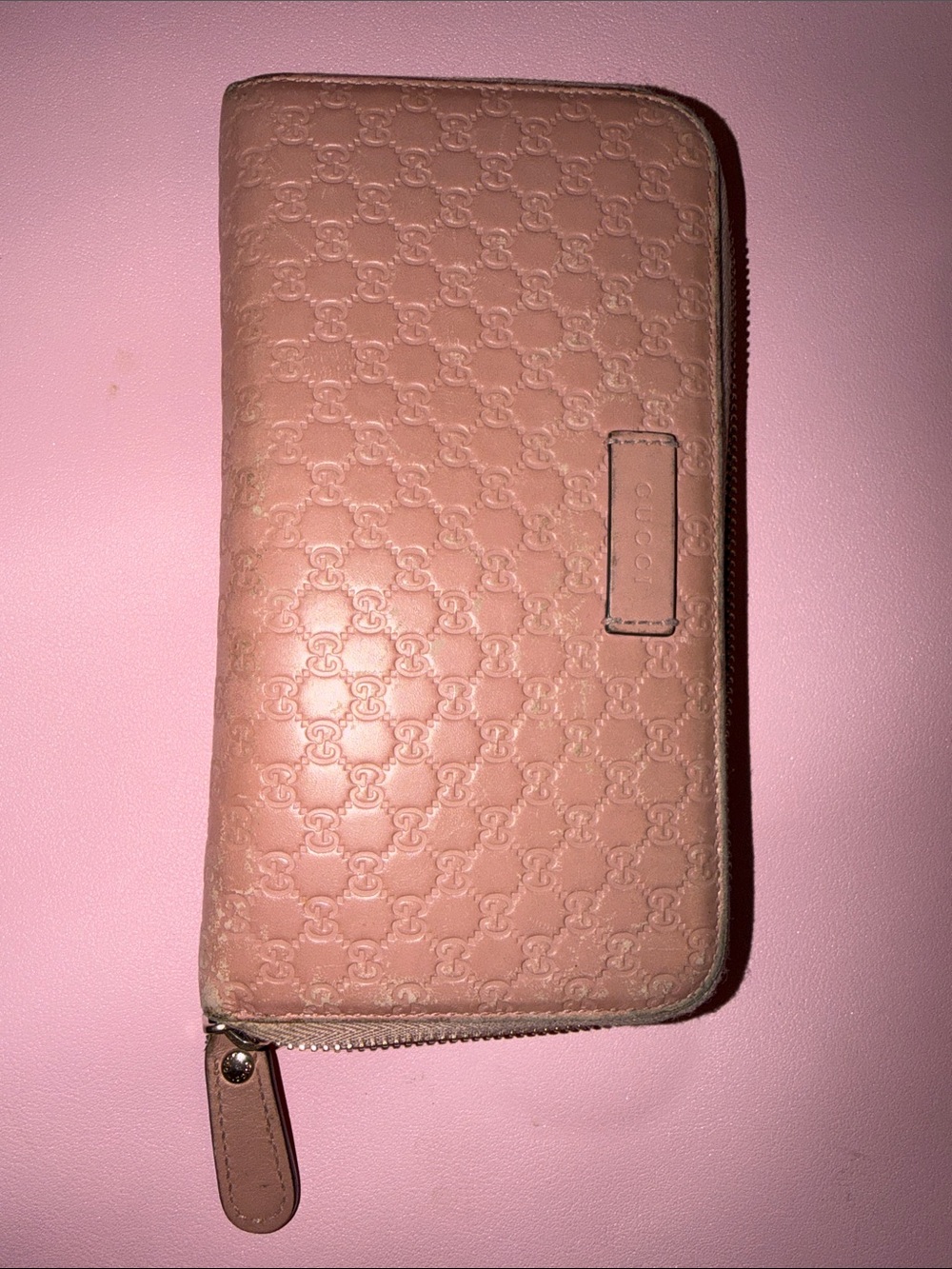 Authentic Gucci Pink GG Microguccissima Zip Around Wallet - Picture 2 of 16